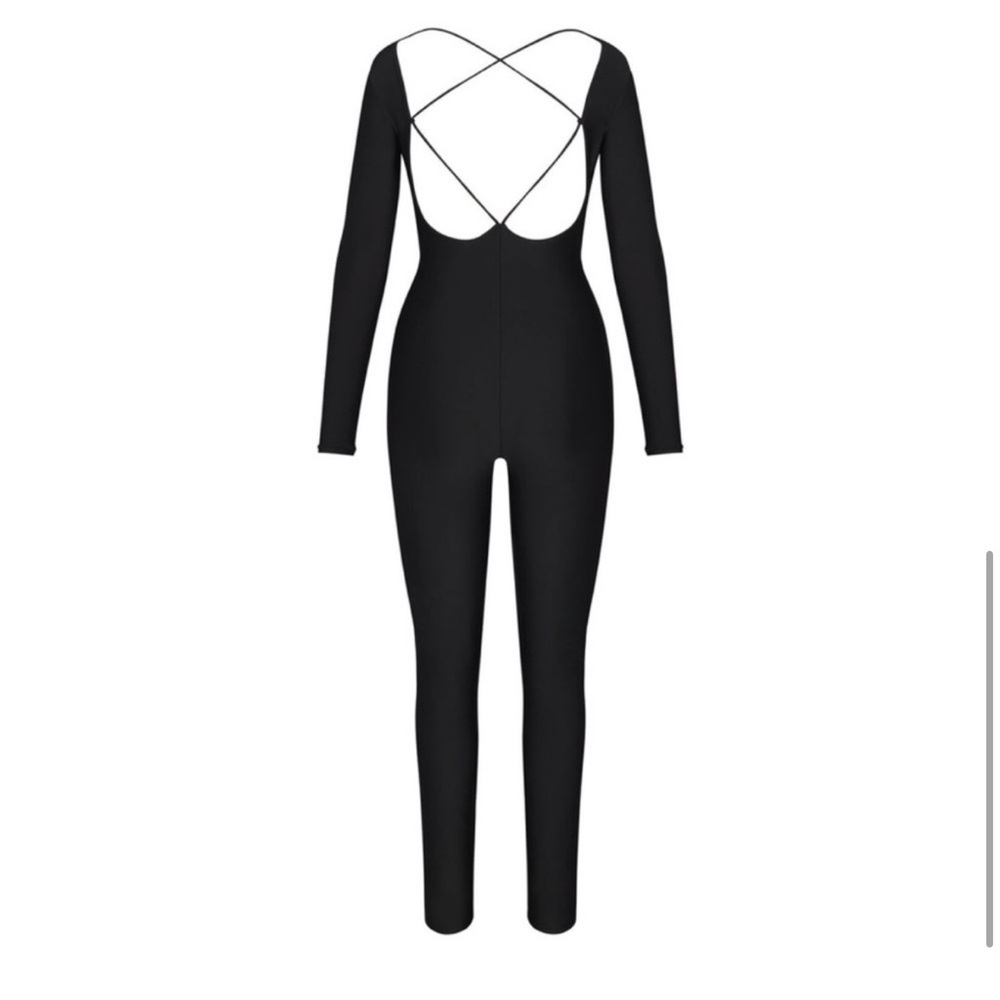 SKIMS Lace-Up‎ Catsuit Jumpsuit One Piece in black NWOT - Picture 5 of 9